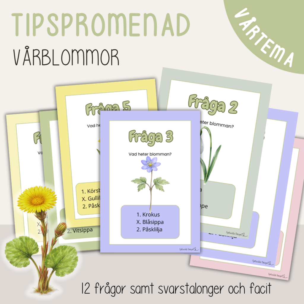 Vår – Vårtema – Vårblommor – Tipspromenad