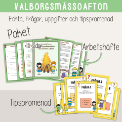 Valborg - Valborgsmässoafton - Paket Arbetshäfte, läsförståelse och tipspromenad
