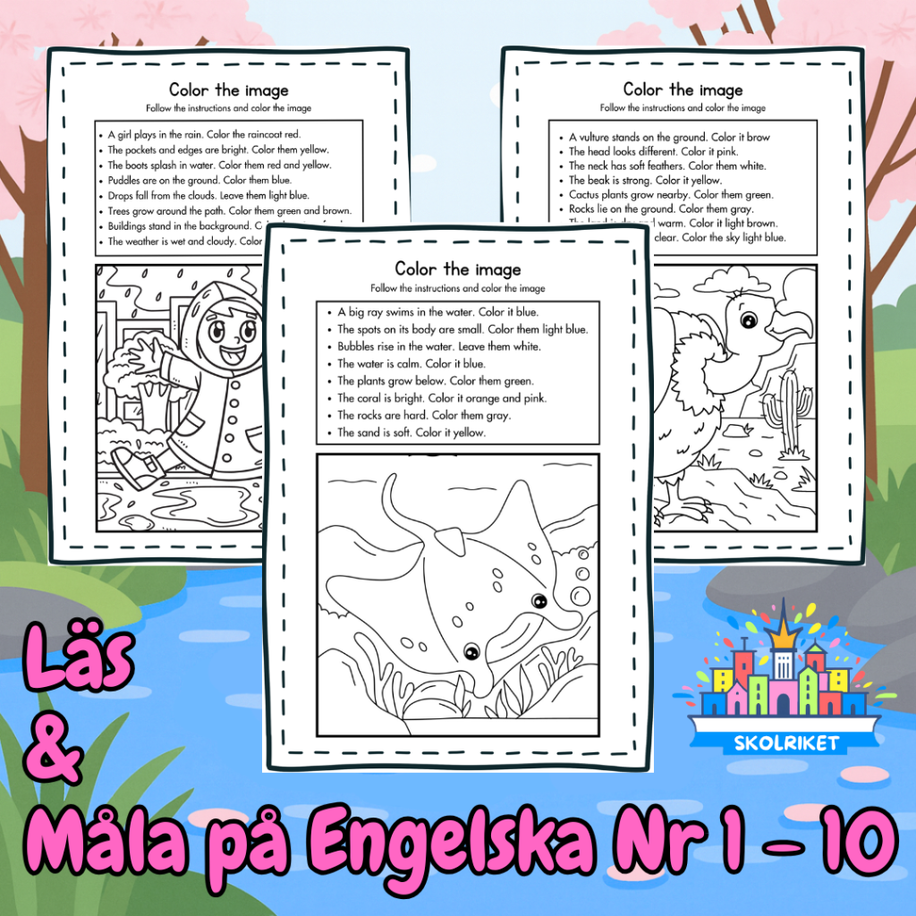 Läs och Måla på Engelska 1 – 10