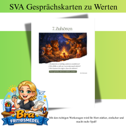 Deutsch Gesprächskarten – Werte: 10 Fragen für ruhige und bedeutungsvolle Gespräche im Hort Waldfreunde einem A4-Blatt