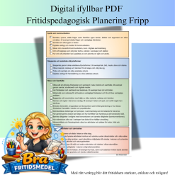Digital ifyllbar PDF fritidspedagogisk Planering Fripp för 5 grupper