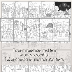 Valborg - Målarbilder med tema Valborgsmässoafton - Med och utan text