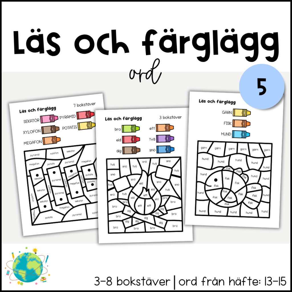 Läs och färglägg – Ord 5