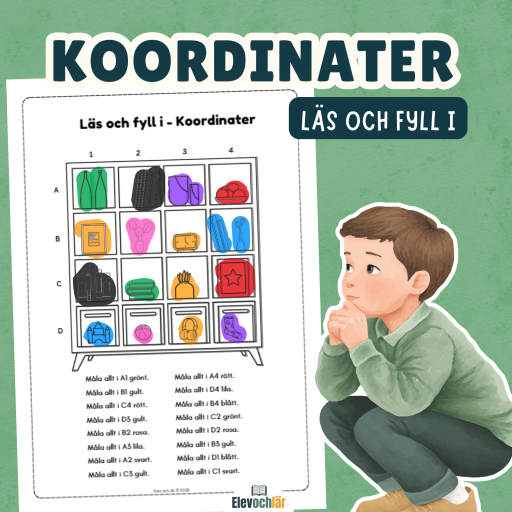 Koordinater – läs och färglägg