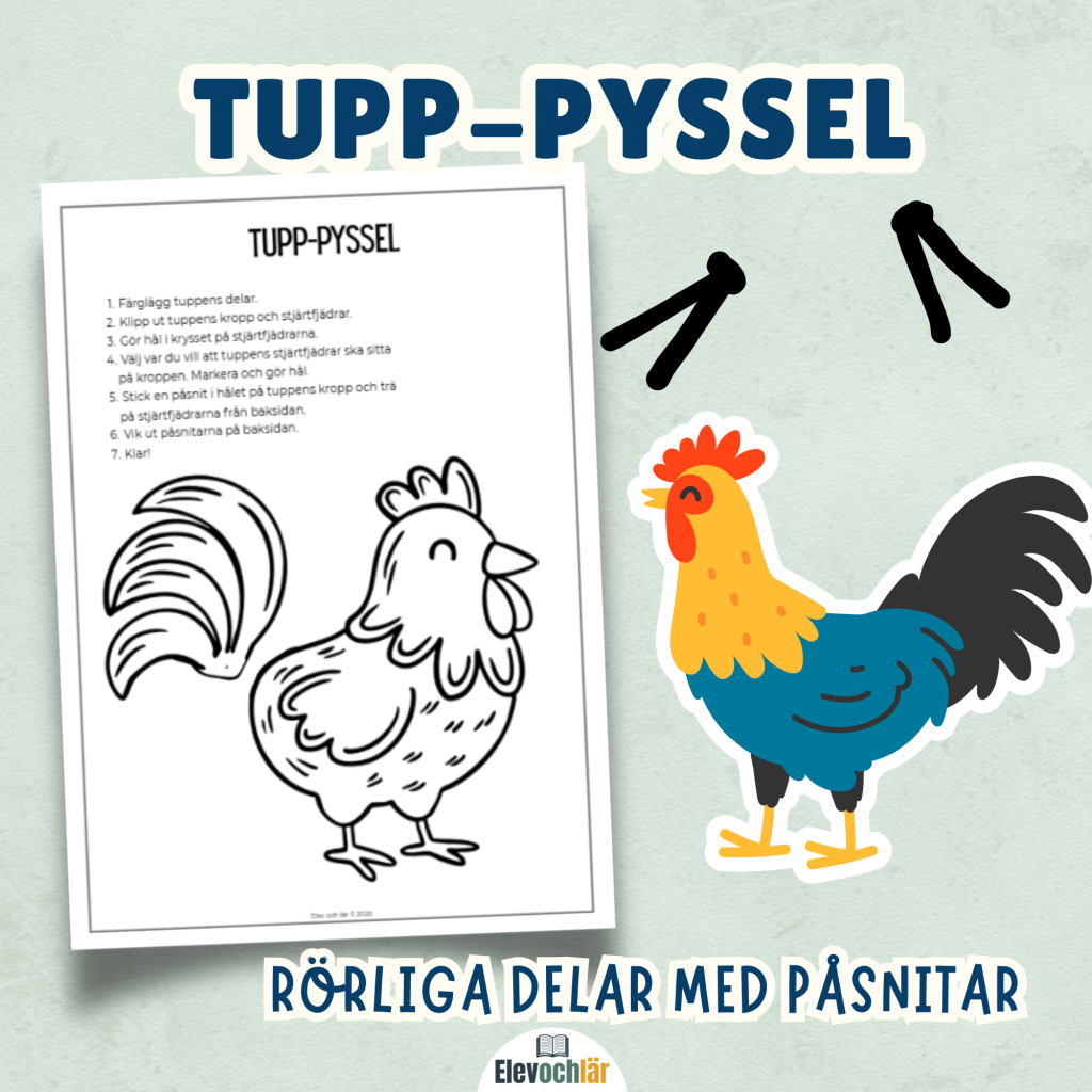 Tuppen – pyssel med rörliga delar (perfekt nu till påsk!)