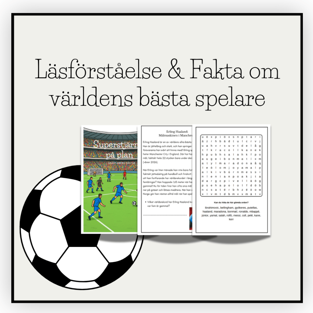 Fotbollsstjärnor 2026 – Läsförståelse & Fakta om världens bästa spelare