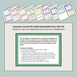 Läsförståelsehäfte med anpassat material och facit - öva inför NP