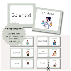 Yrken (memory/flashcards/beskrivningar)