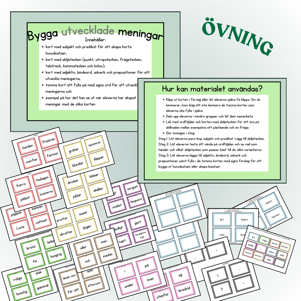 Övning: Bygga utvecklade meningar