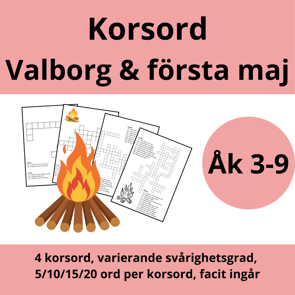 Korsord: Valborg och första maj