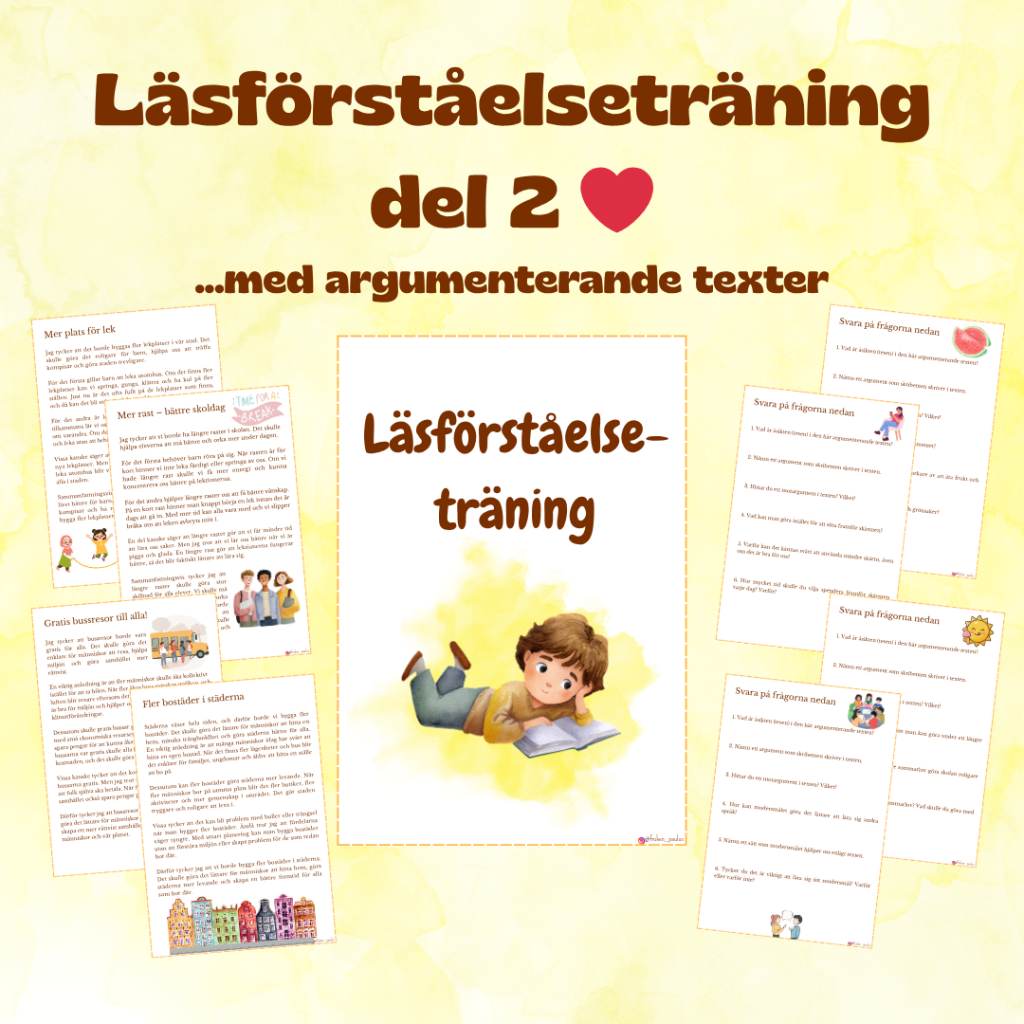 Läsförståelseträning del 2 – Argumenterande texter