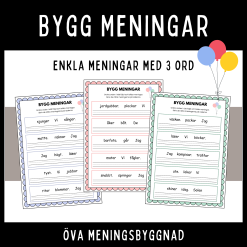 Bygg enkla meningar med 3 ord