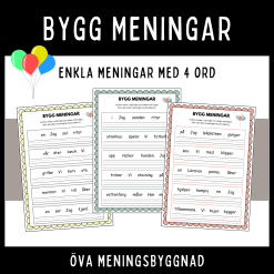 Bygg enkla meningar med 4 ord