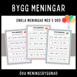 Bygg enkla meningar med 5 ord