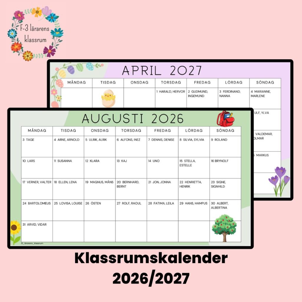 Klassrumskalender 2026/2027