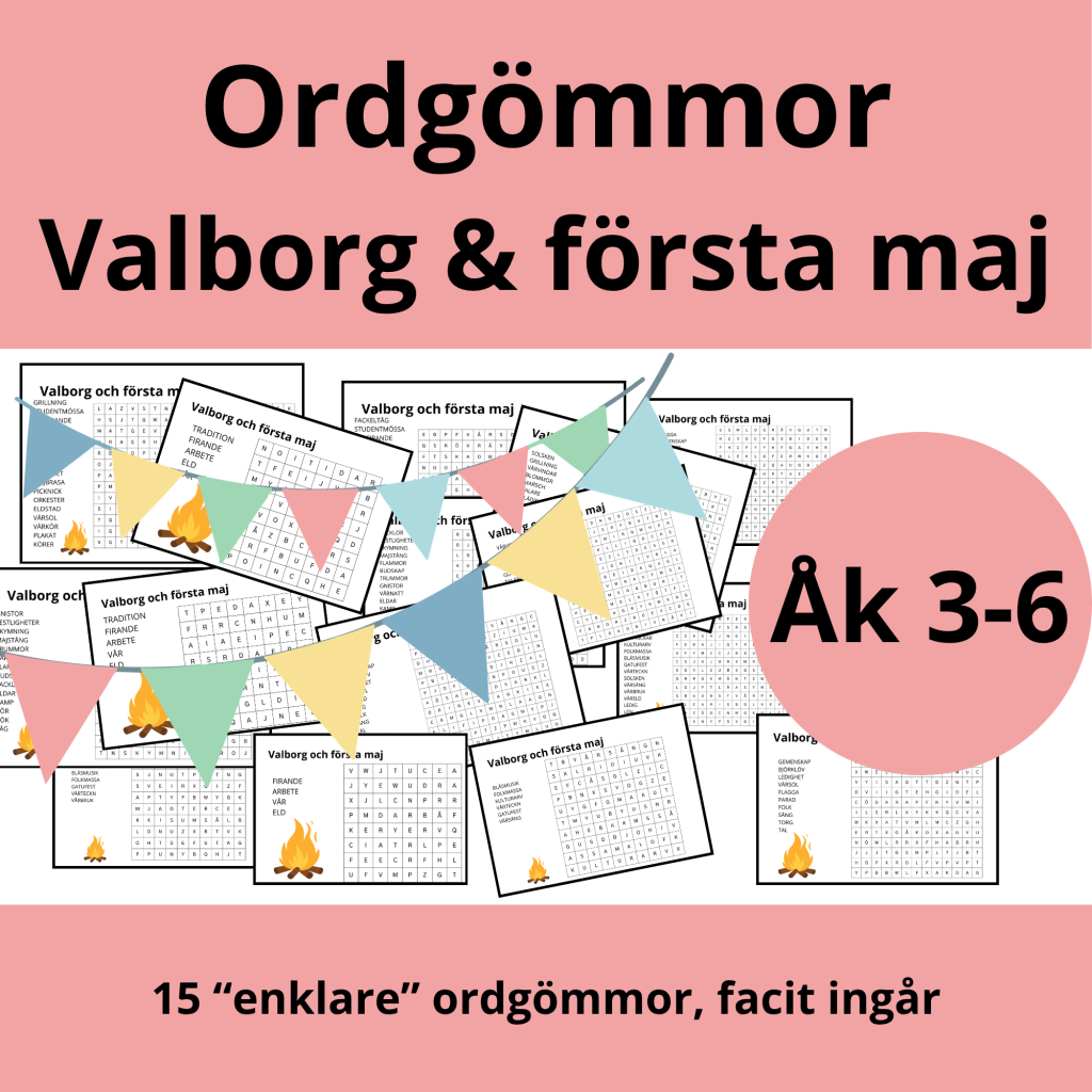 Ordgömmor: Valborg och första maj (15 st)