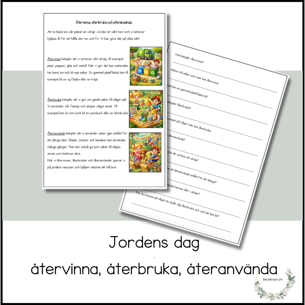 Återvinna, återbruka, återanvända