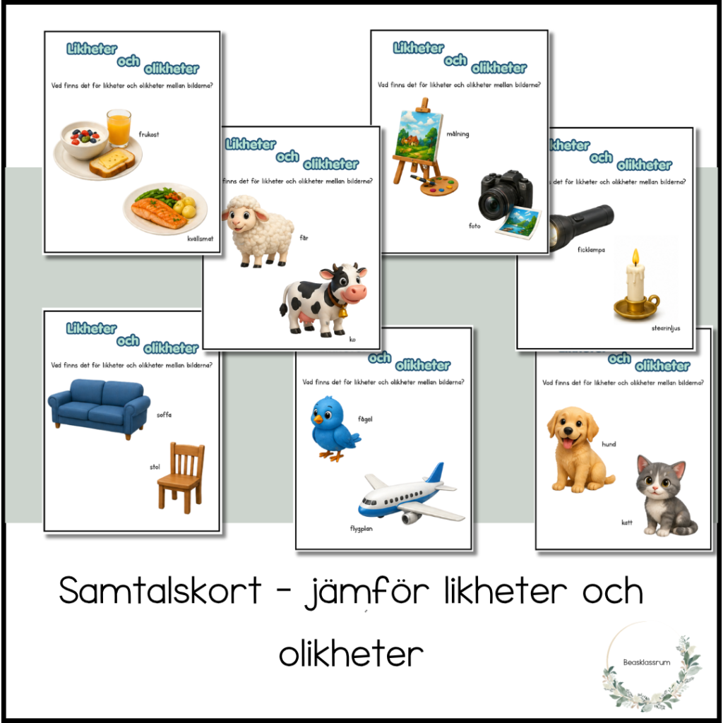 Samtalskort – likheter och olikheter