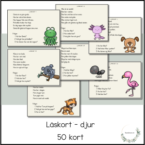 Läskort - 50 djur