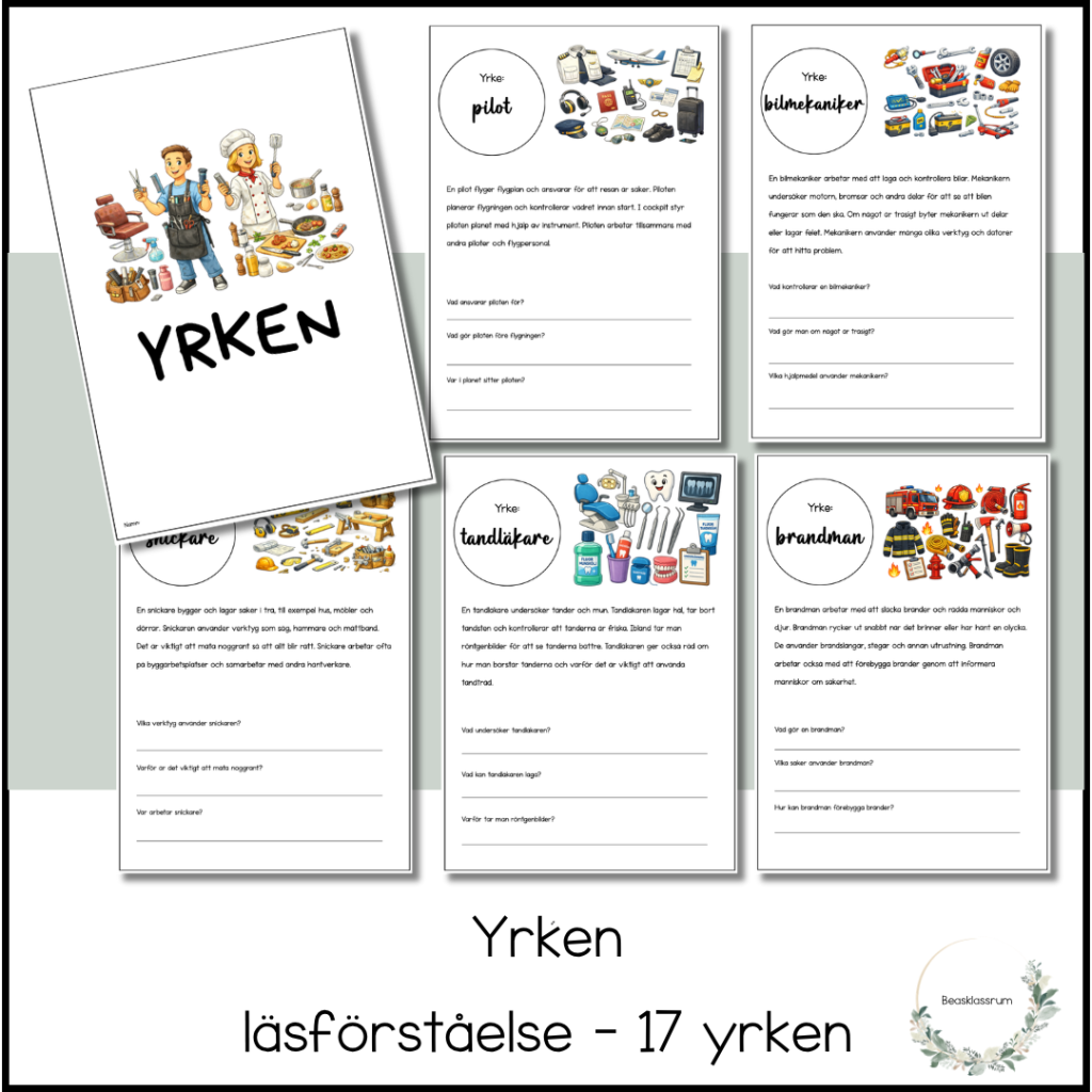 Yrken – faktatexter