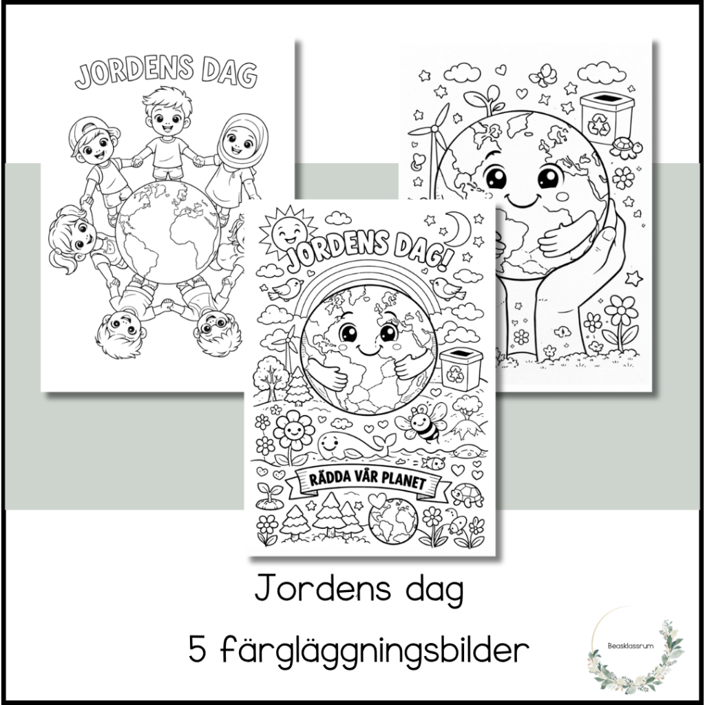 Jordens dag – färgläggningsbilder