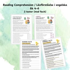 Reading Comprehension / Läsförståelse i engelska åk 4–6 – 2 texter (med facit)