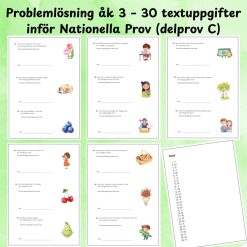 Problemlösning åk 3 – 30 textuppgifter inför Nationella Prov (delprov C)