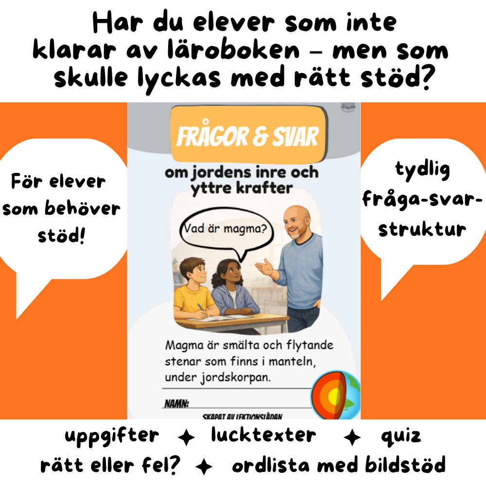 Lätta frågor och svar om jordens inre och yttre krafter.