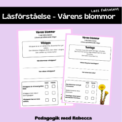 Läsförståelse VÅRENS BLOMMOR