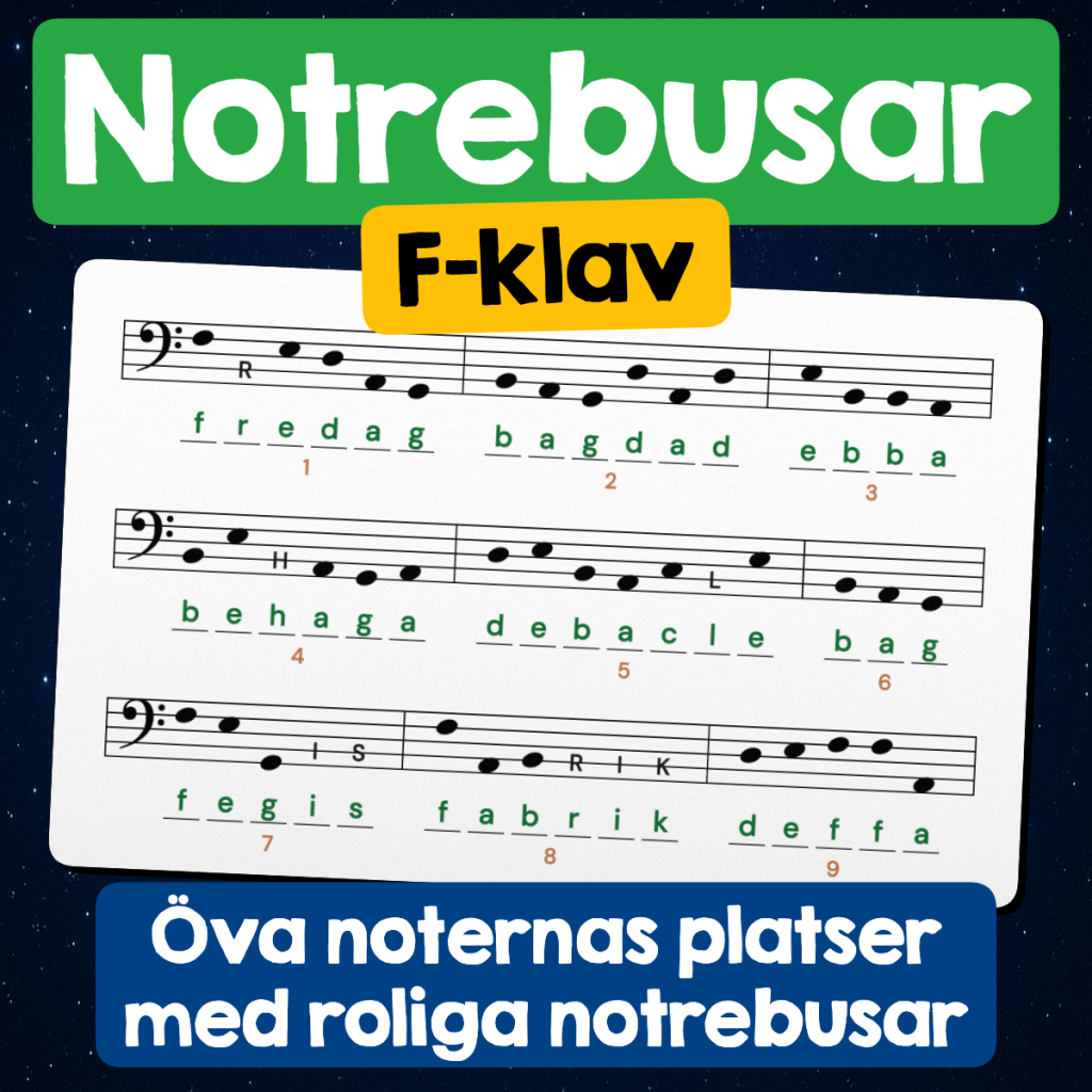 Musikrebusar med F-klav