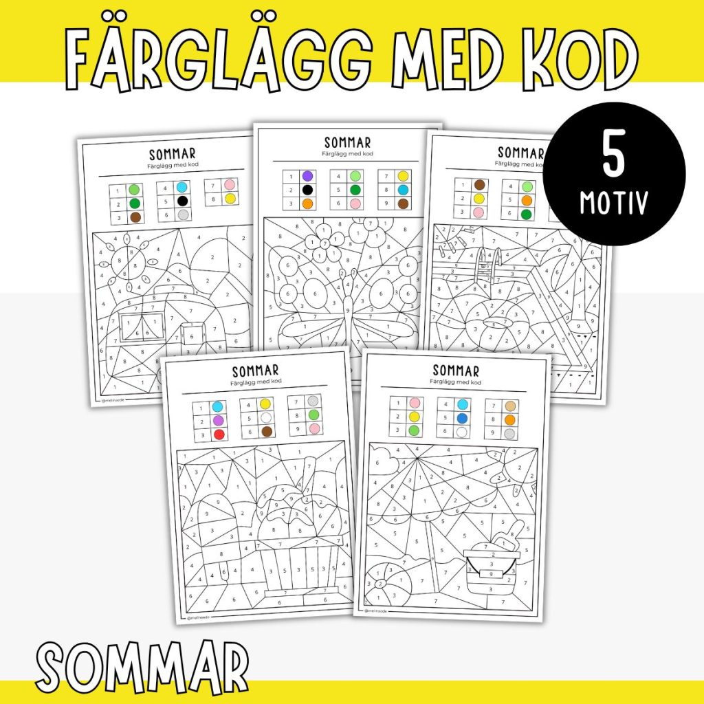 Färglägg med kod – Sommar