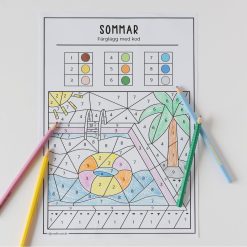 Färglägg med kod - Sommar