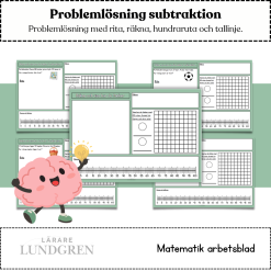 Problemlösning subtraktion - 10 arbetsblad