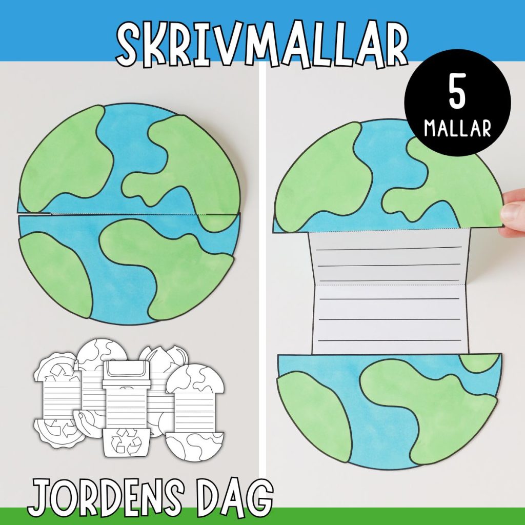 Jordens dag skrivmallar – Rita, skriv och skapa
