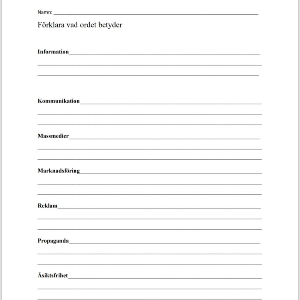 Förklara ord samhällskunskap