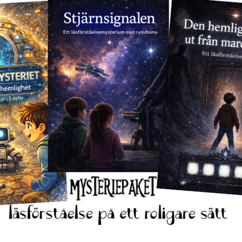Läsförståelsemysterium – paket med 3 olika
