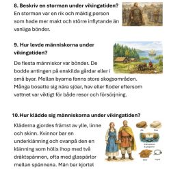 Instuderingsfrågor Vikingatiden åk 4 (med bildstöd)