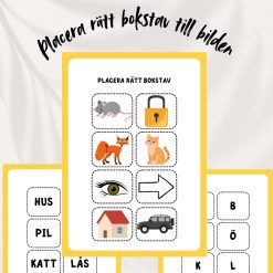Placera bokstav/ord till rätt bild