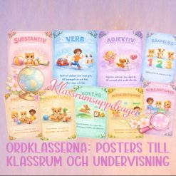 Ordklasserna: Posters för klassrum och undervisning