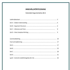 Kartläggning i engelska åk 6 - Reading (Argumentative) + Bedömning (träna inför NP)