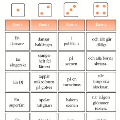 Tärningssagor – Roliga meningar och kreativa berättelser.