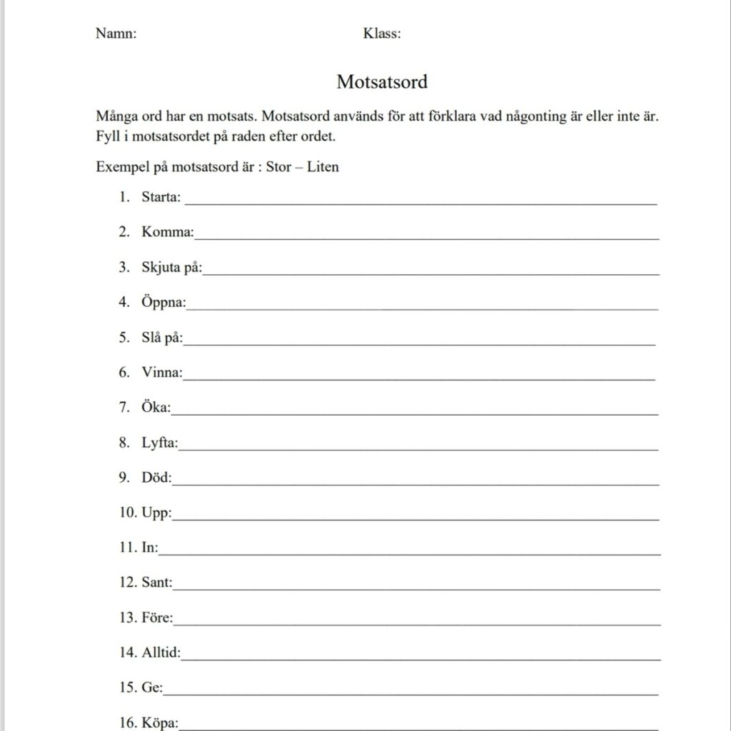 Motsatsord