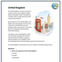 Läsförståelse engelska: Storbritannien, USA, Kanada & Jamaica (åk 4–5)