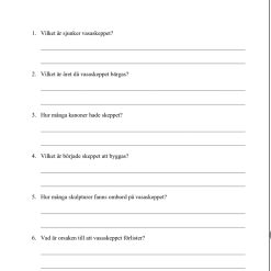 Arbetshäfte Vasaskeppet