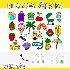 Lär dig rita steg för steg - Tema sommar