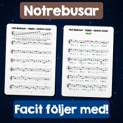 Musikrebusar med höjda och sänkta toner
