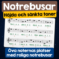 Musikrebusar med höjda och sänkta toner