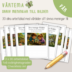 Vår - Skriv meningar till bilden - 30 olika bilder att skriva till - Vårtema