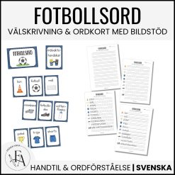 Tema fotboll | Ordkort med bildstöd & välskrivning