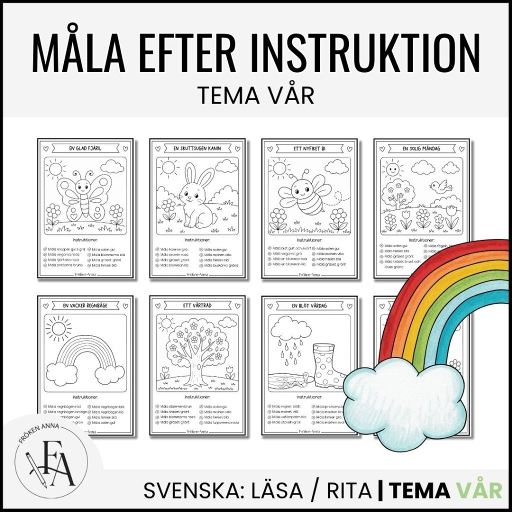 Måla efter instruktion – tema vår